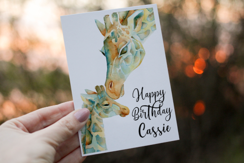 Giraffe and Baby Happy Mother's Day Card, Wonderful Mum